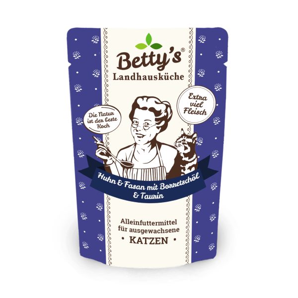 Betty`s Landhausküche Frischebeutel Huhn & Fasan mit Borretschöl 100g