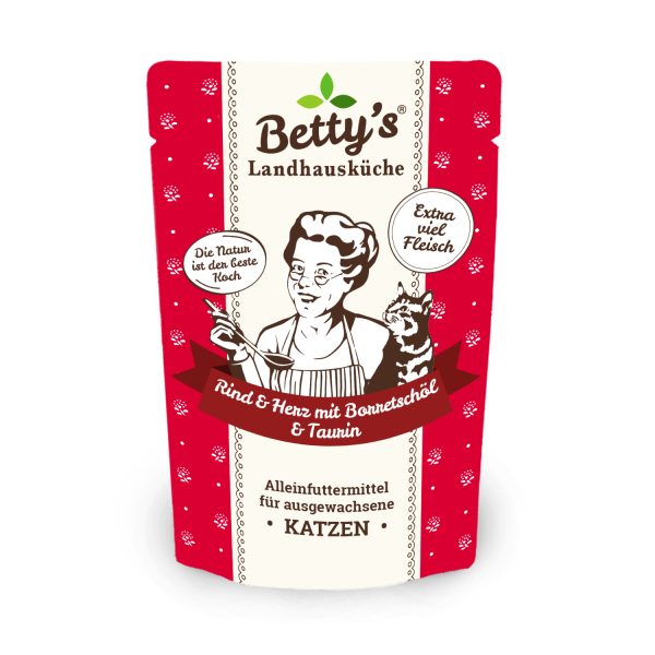 Betty`s Landhausküche Frischebeutel Rind & Herz mit Borretschöl 100g